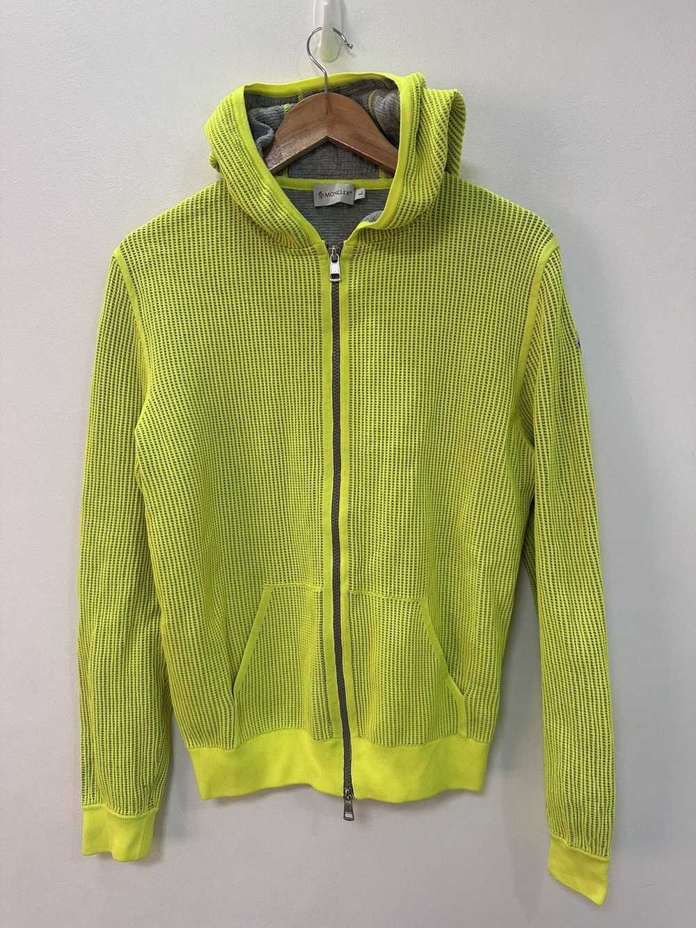 Moncler Moncler | Neon Green Maglia Tricot Cardig… - image 2