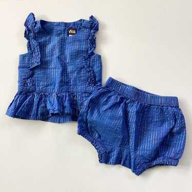 Tea Collection Blue Top And Shorts Outfit