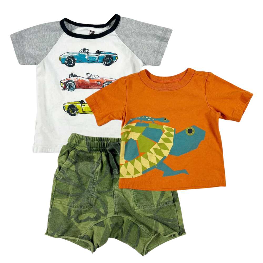 Tea Collection Turtle Cars And Camo Shorts Bundle - image 1