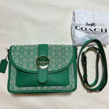 COACH Crossbody Signature Jacquard Green - image 1