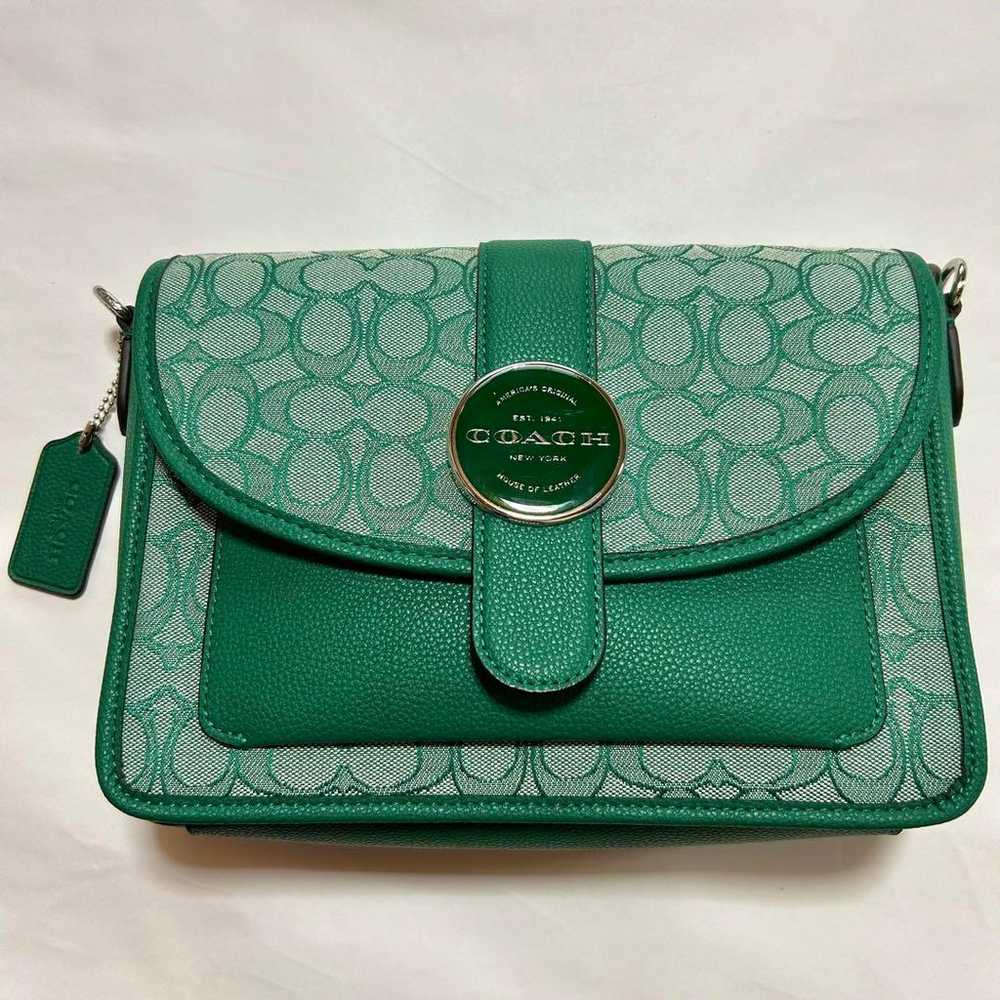 COACH Crossbody Signature Jacquard Green - image 2