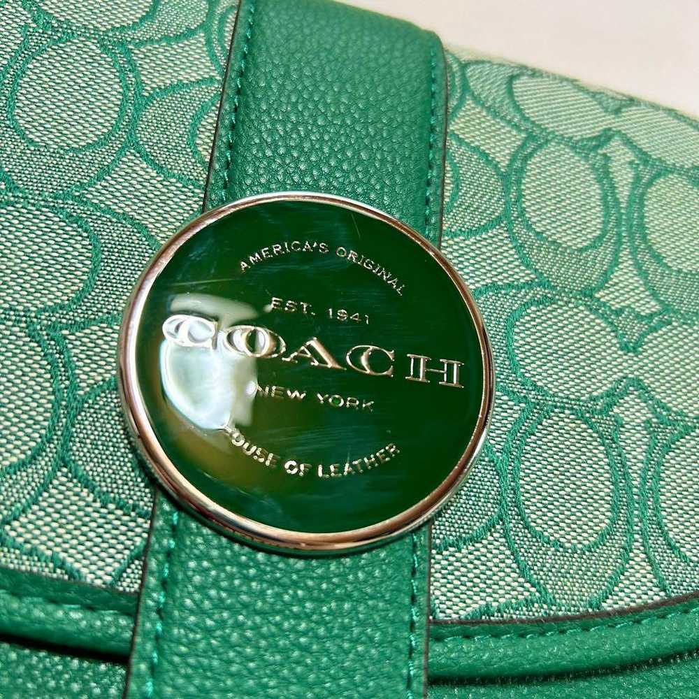 COACH Crossbody Signature Jacquard Green - image 6