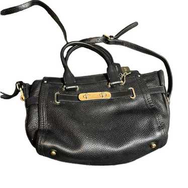 Coach Swagger 27 Satchel Black Pebble Leather Bag… - image 1