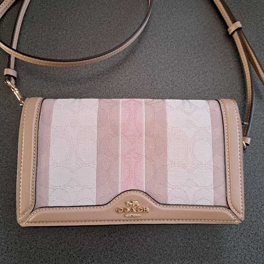 COACH Shoulder Bag Pink Stripes - image 2