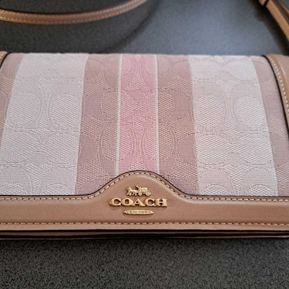 COACH Shoulder Bag Pink Stripes - image 3