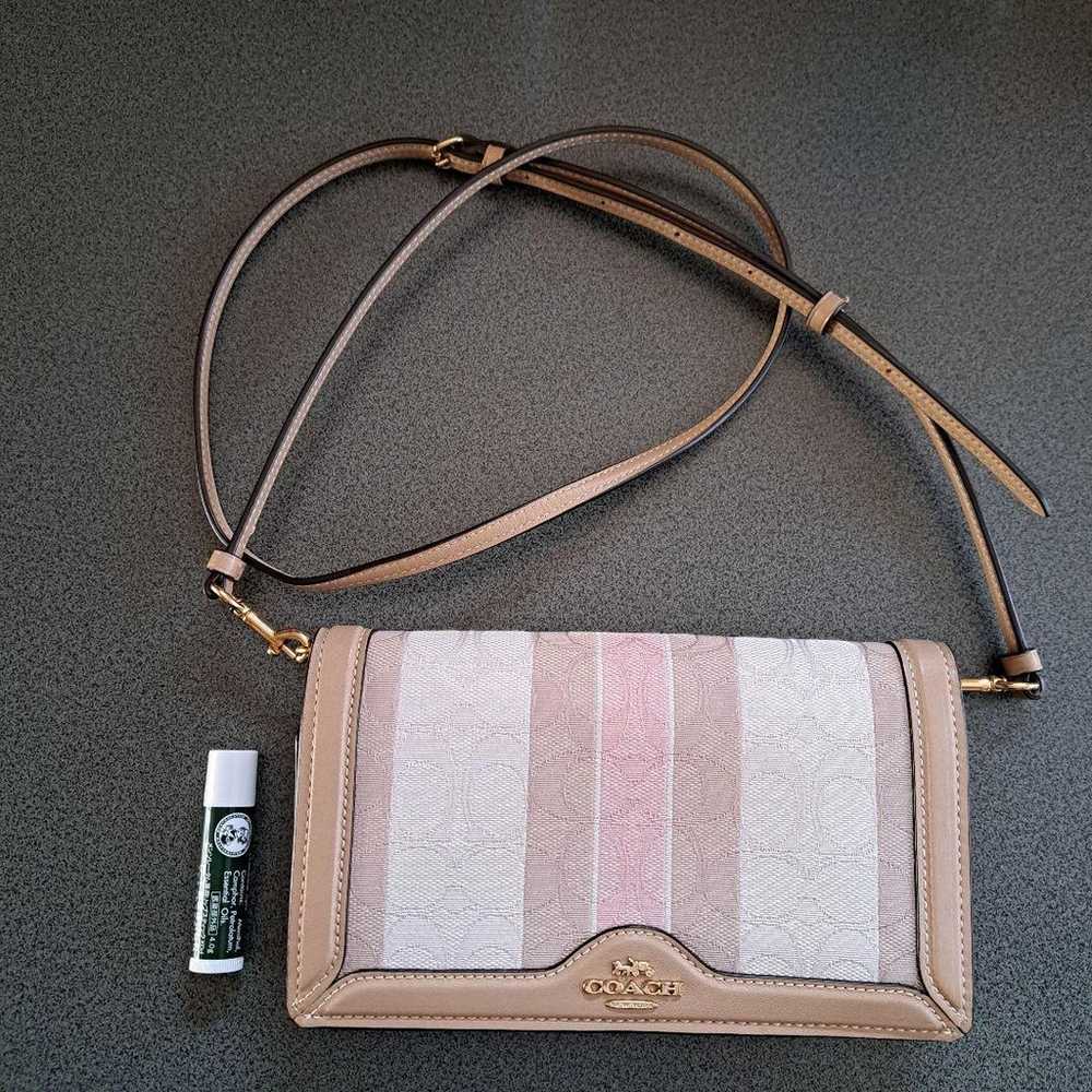 COACH Shoulder Bag Pink Stripes - image 8