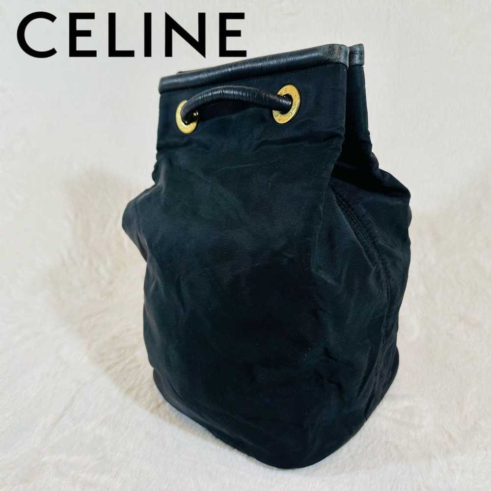 Celine Drawstring Shoulder Bag Bragg Nylon Fabric - image 1