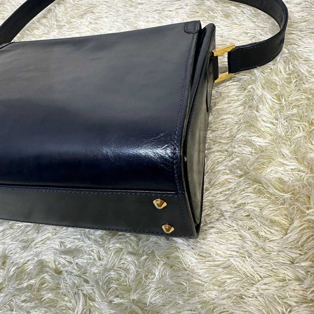 BALLY Vintage Shoulder Bag Navy Leather Hardware - image 10