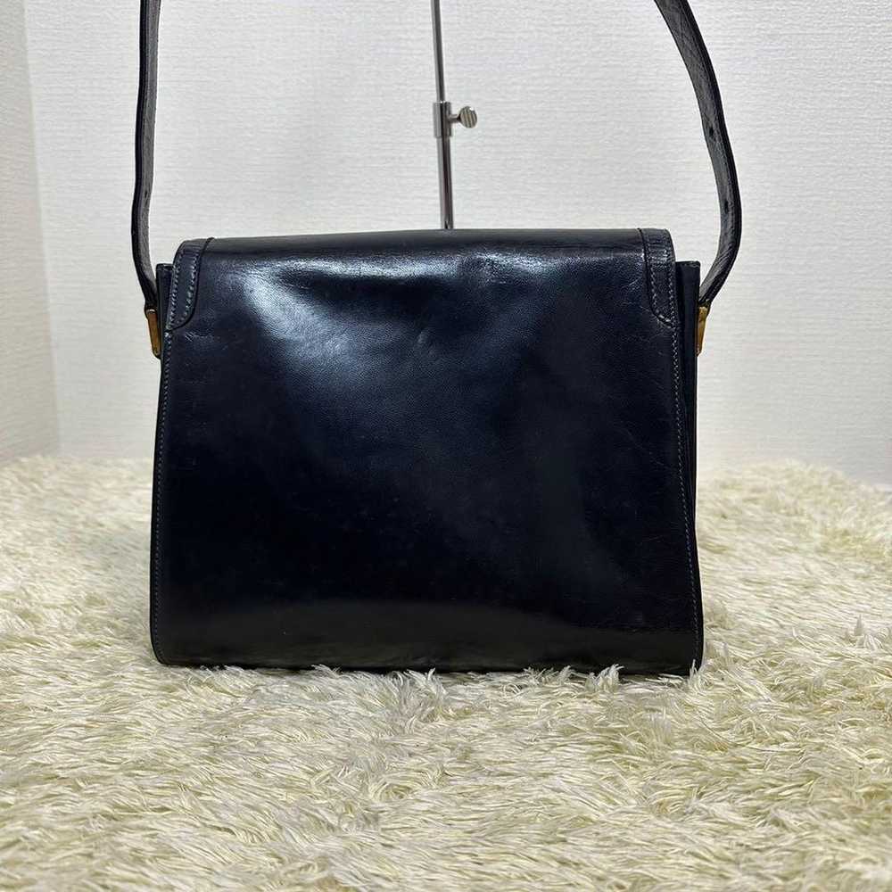 BALLY Vintage Shoulder Bag Navy Leather Hardware - image 4