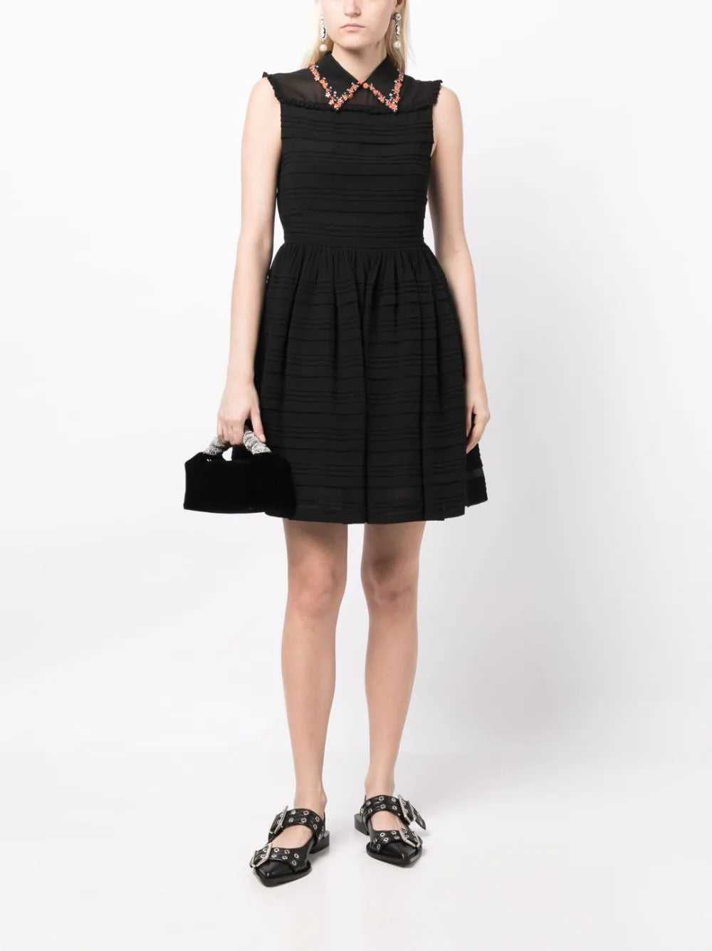 Miu Miu Collar-Embellished Sleeveless Dress - image 4