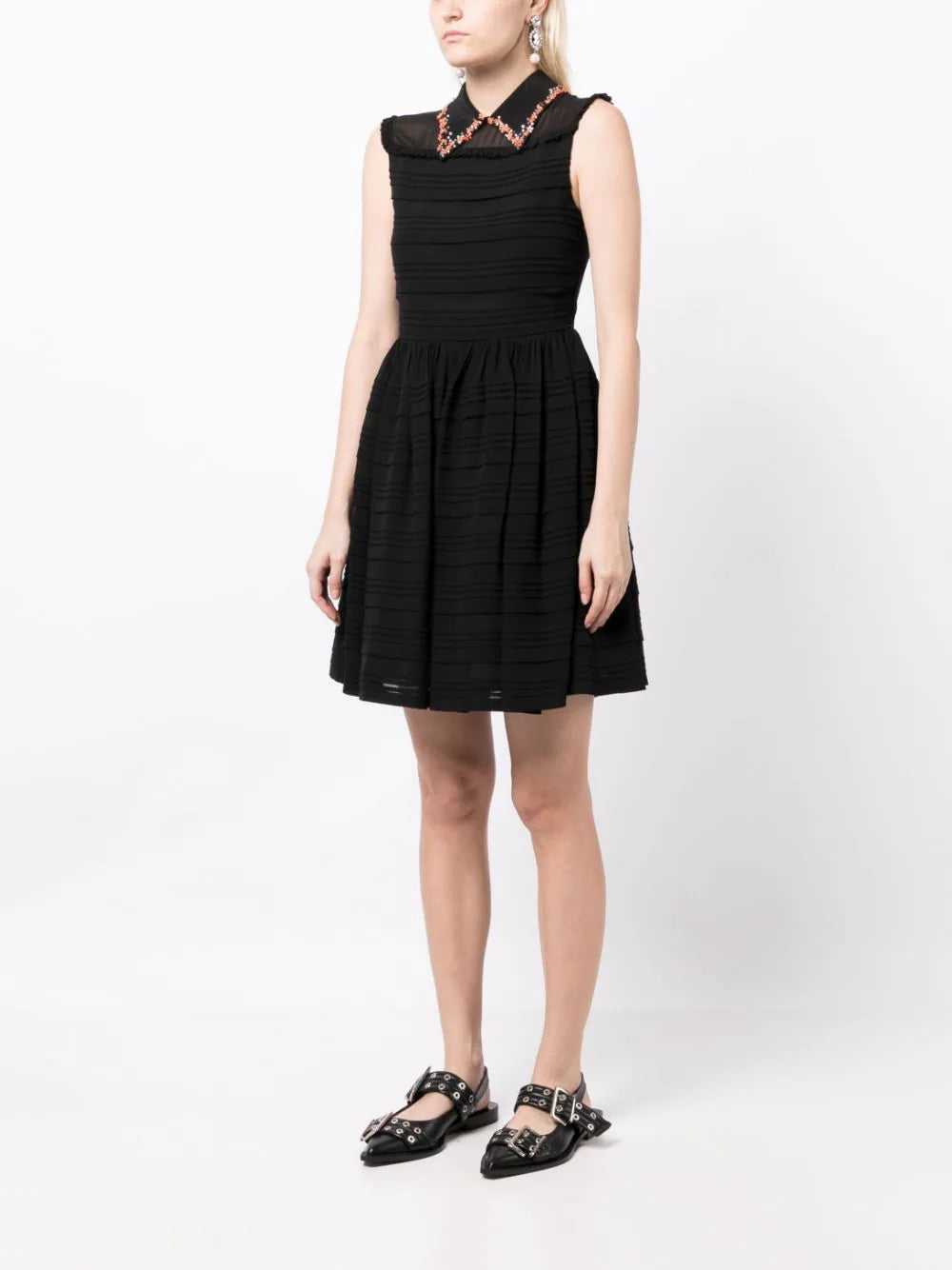 Miu Miu Collar-Embellished Sleeveless Dress - image 5