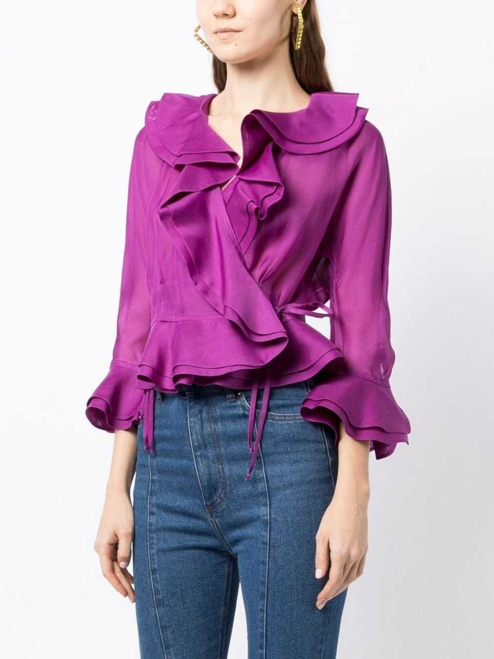 Saint Laurent Fuchsia Draped Blouse - image 2