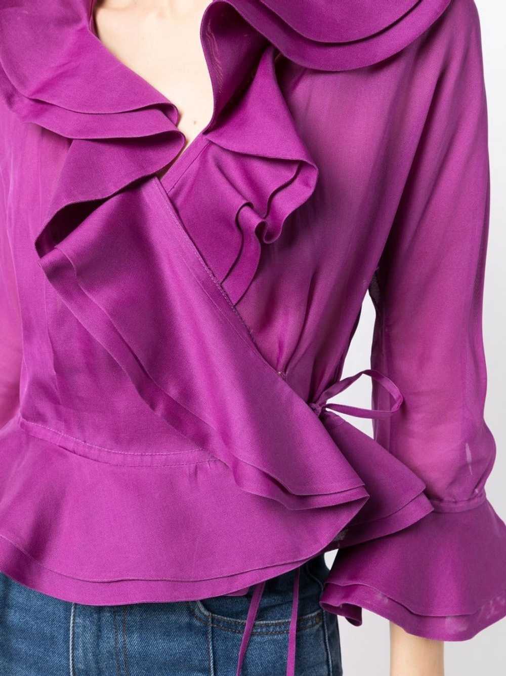 Saint Laurent Fuchsia Draped Blouse - image 4