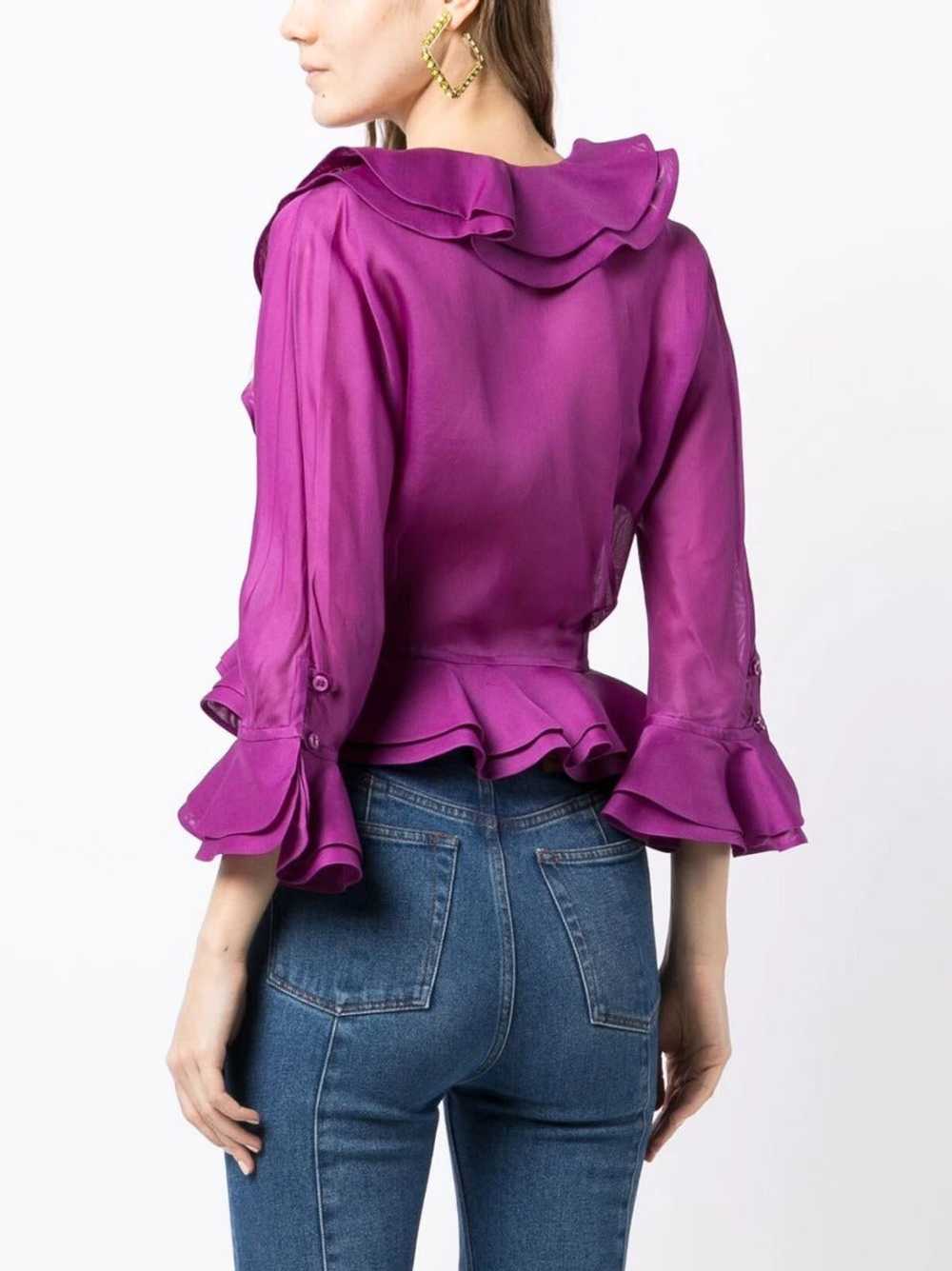 Saint Laurent Fuchsia Draped Blouse - image 5