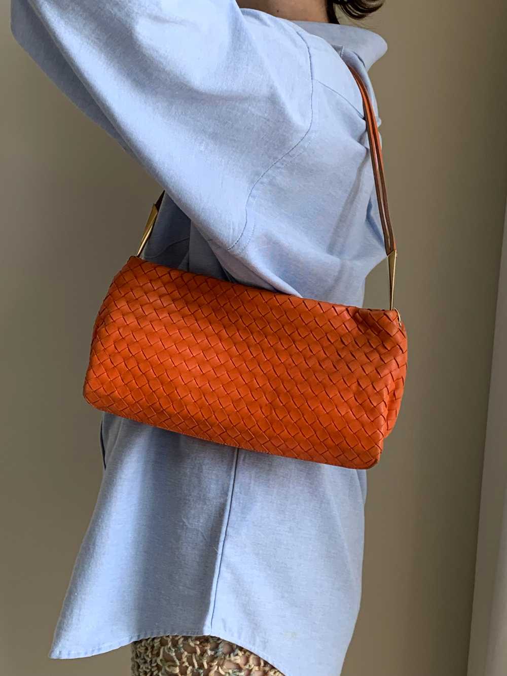 Vintage Bottega Veneta orange shoulder bag - image 1