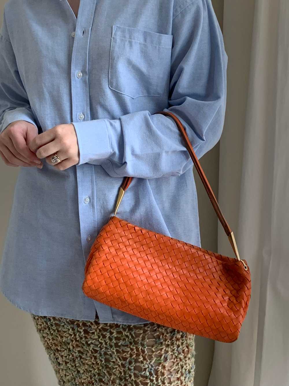 Vintage Bottega Veneta orange shoulder bag - image 2