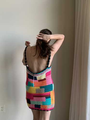 Tach colorful knit mini dress