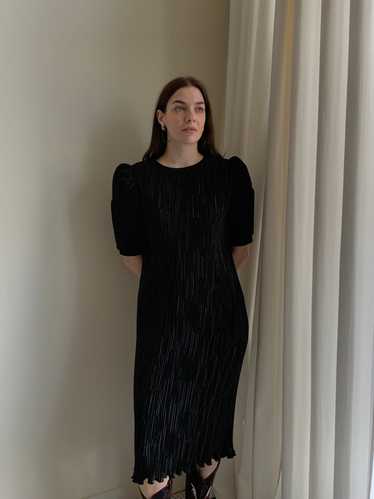 1980s pleated midi dress