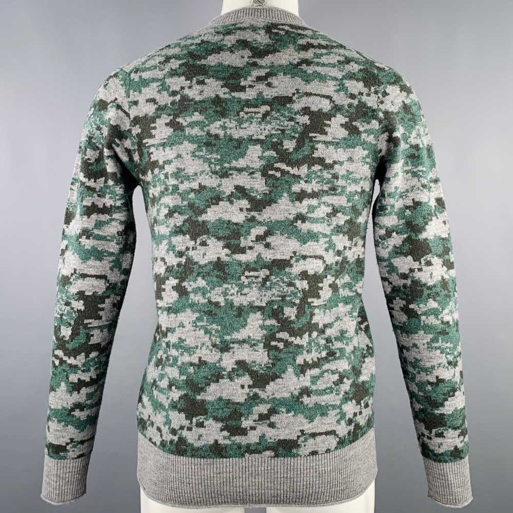 Other Grey Green Camouflage Wool VNeck Sweater - image 4