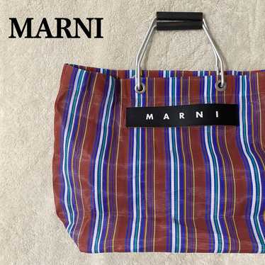 Good Condition MARNI Market Striped Tote Bag Multi