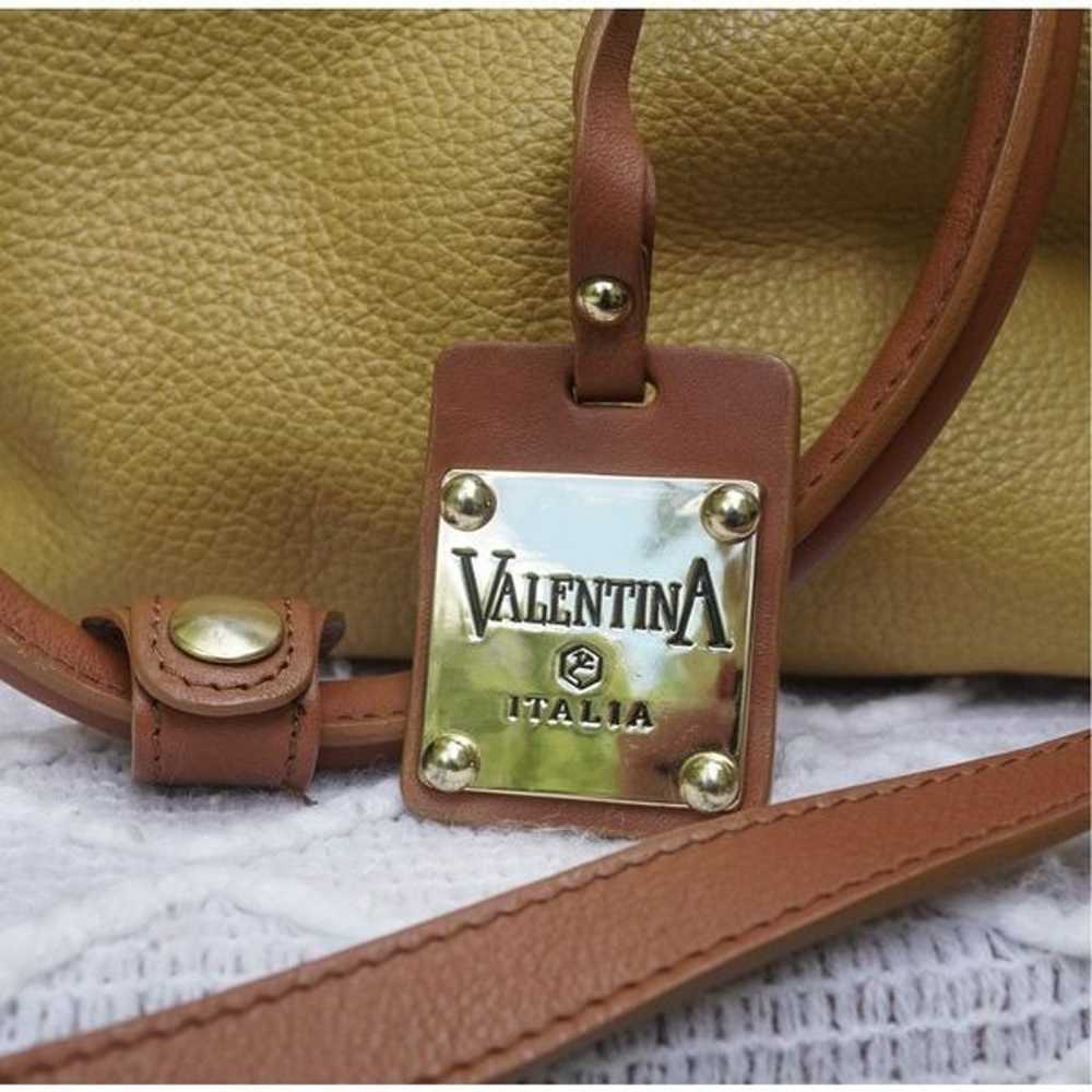 Valentina Italia Mustard Gold Pebbled Leather Sat… - image 2