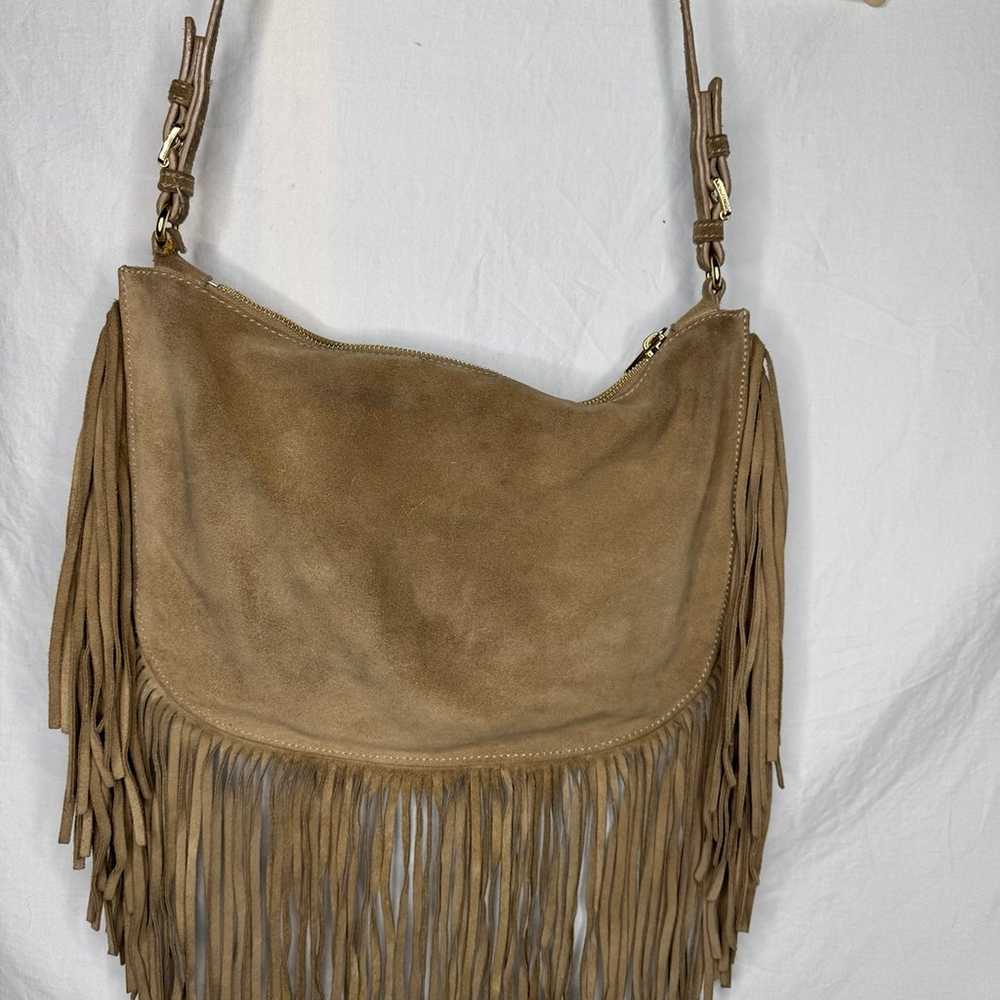 Michael Kors Large Fringe Brown Leather Crossbody… - image 4