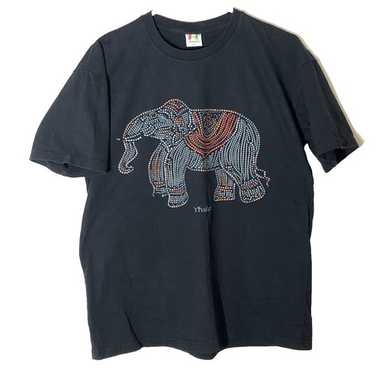90's~00's elephant back print Tシャツ Elephant thailand shirt - Gem