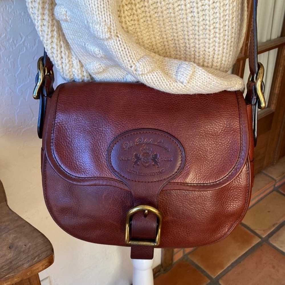 VINTAGE  POLO RALPH LAUREN LEATHER CROSSBODY BAG! - image 1