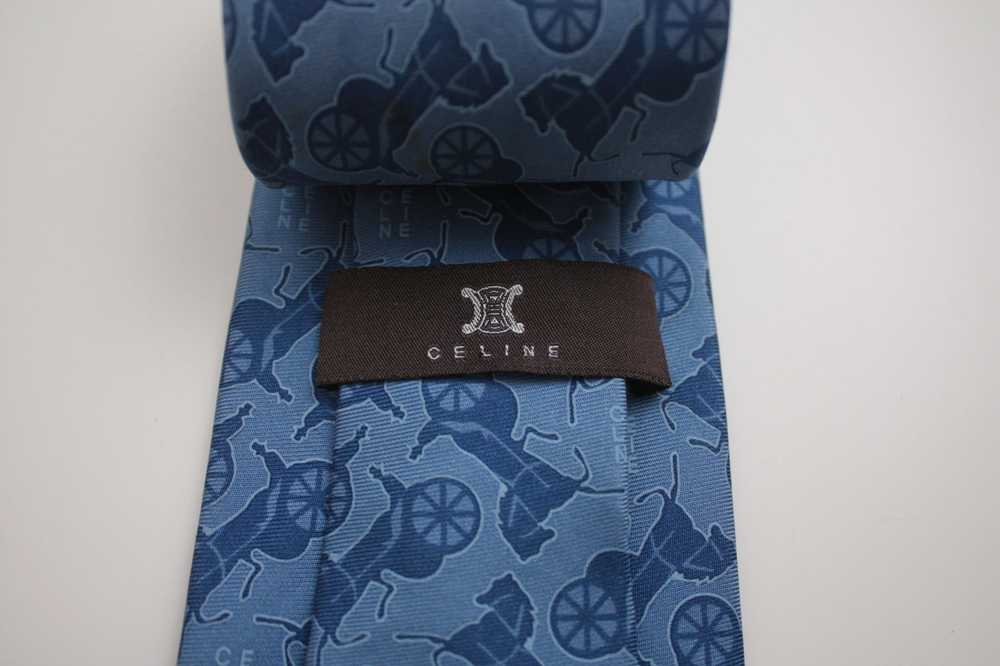 Celine Celine Navy Blue Silk Tie Made In Italy - image 2