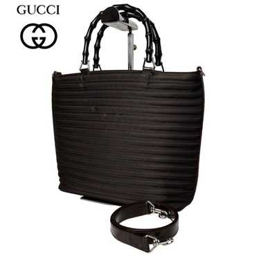 09 Extremely beautiful item GUCCI 2WAY Bamboo Tot… - image 1