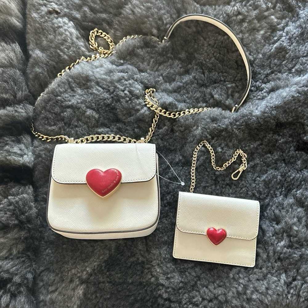 Kate Spade Heart Crossbody and Card Holder - image 7