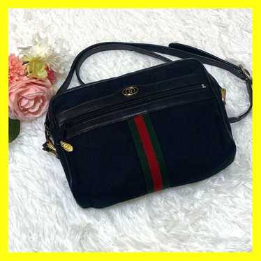 Gucci shoulder bag, Sherry, black with green and … - image 1