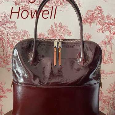 Margaret Howell 2-way bag, enameled, bordeaux, ma… - image 1