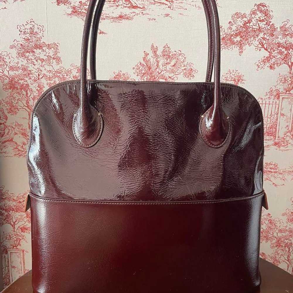 Margaret Howell 2-way bag, enameled, bordeaux, ma… - image 2