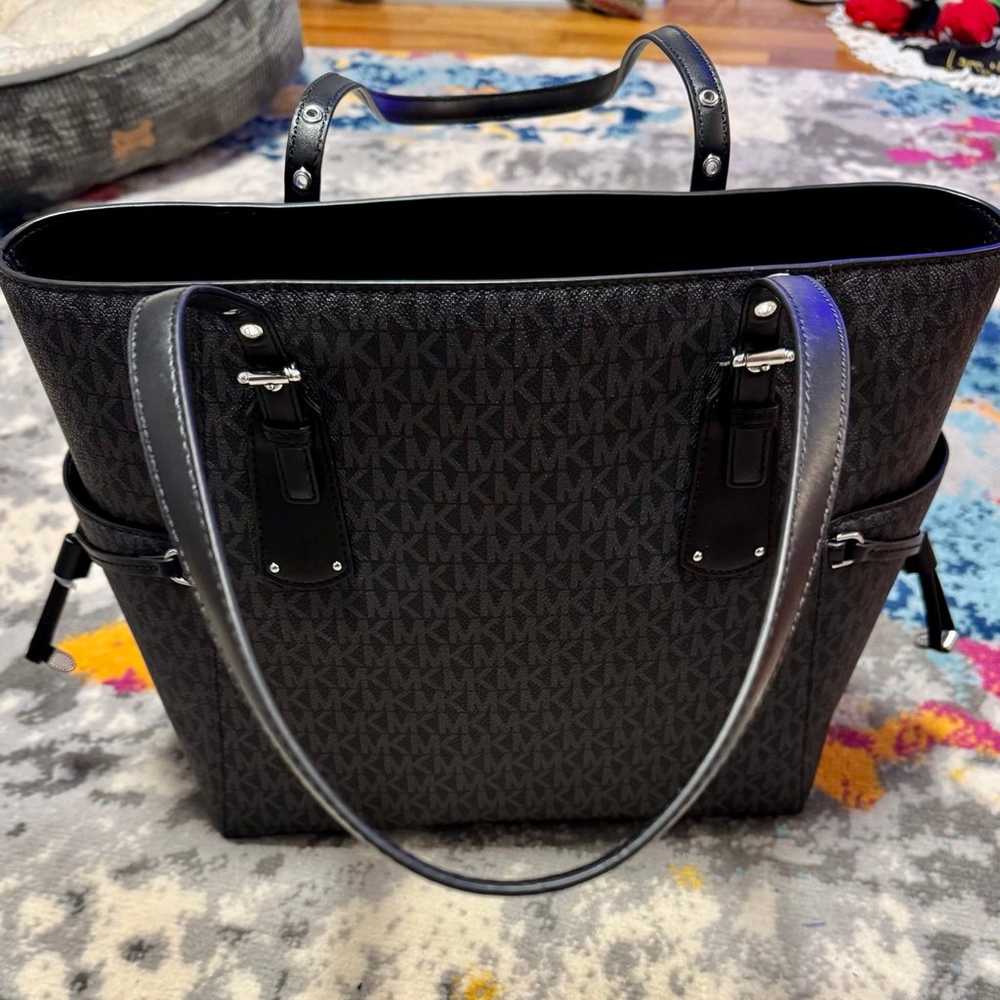 NWOT; MK black leather tote bag - image 2