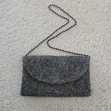 Elegant Black Beaded evening Clutch