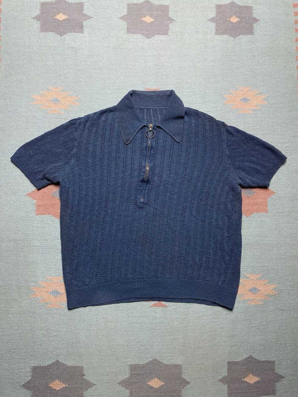 Streetwear × Vintage VTG 70s knit sweater polo ha… - image 1