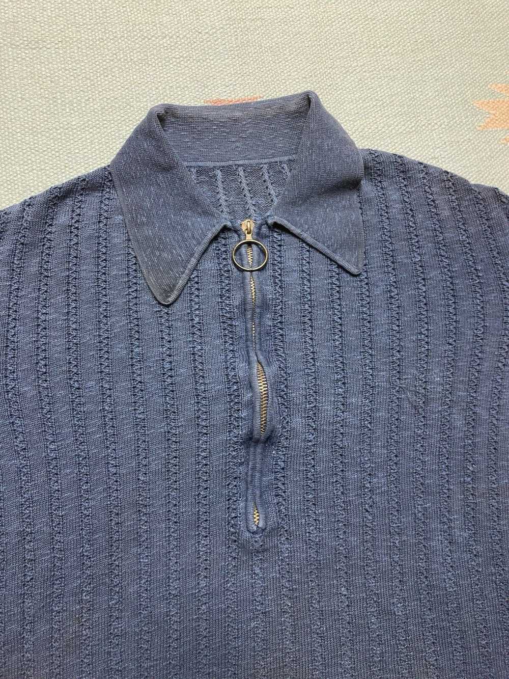 Streetwear × Vintage VTG 70s knit sweater polo ha… - image 2