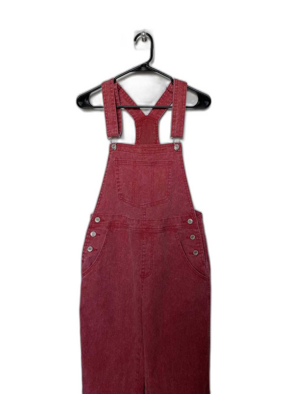 Designer Vintage 90s style Red Denim Overalls - image 2