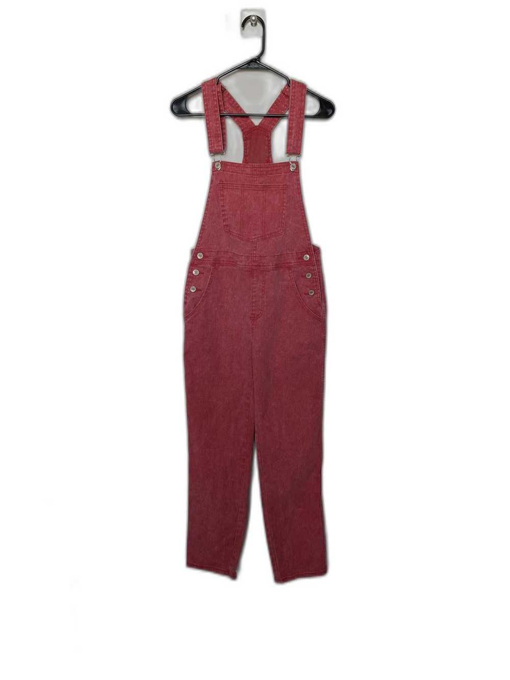 Designer Vintage 90s style Red Denim Overalls - image 4