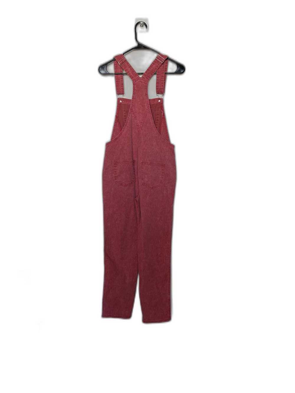 Designer Vintage 90s style Red Denim Overalls - image 5