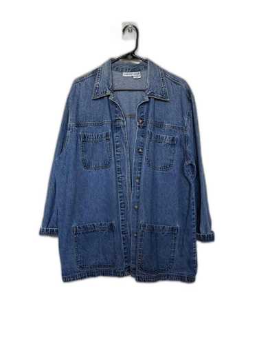 Vintage Bejeweled Studded Denim buy Trench Coat size L oversized