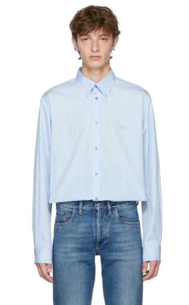 Balenciaga Balenciaga Blue Embroidered Homme Shirt