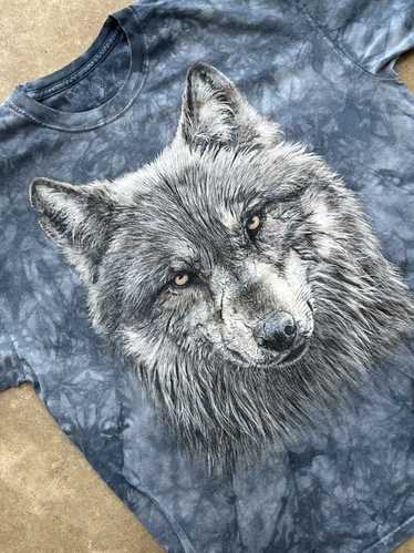 Vintage Y2K Dyed Wolf Front Graphic Nature Tee XL