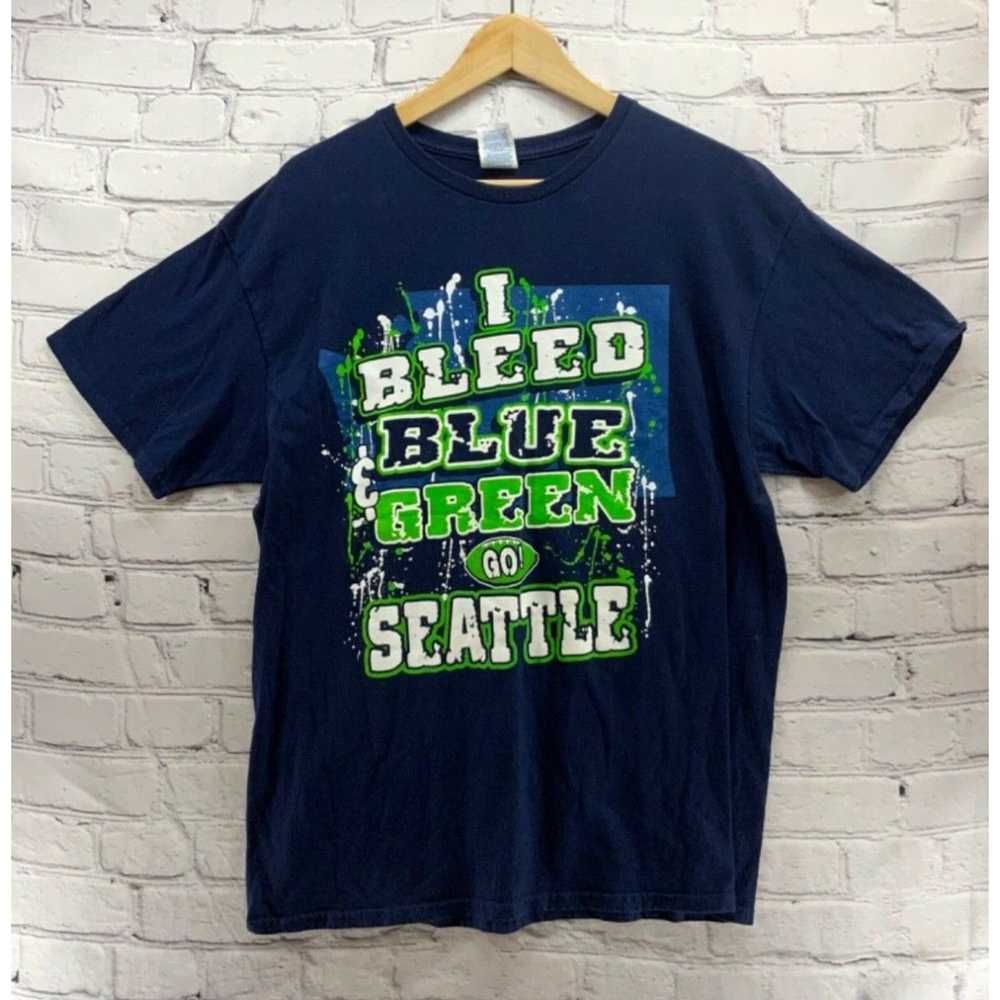 Delta Seattle Seahawks T-Shirt Mens Sz L I Bleed … - image 2