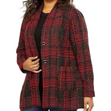 Other Lane Bryant Plaid Tweed Jacket Button Pocke… - image 1