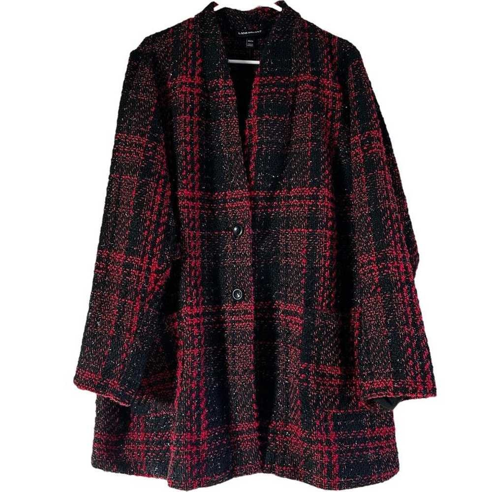 Other Lane Bryant Plaid Tweed Jacket Button Pocke… - image 2