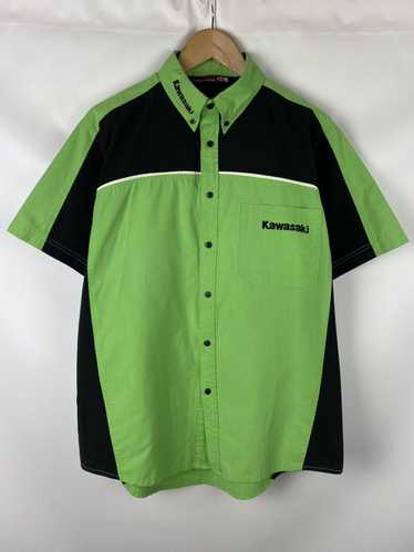 Racing Kawasaki men’s racing short sleeve button … - image 1