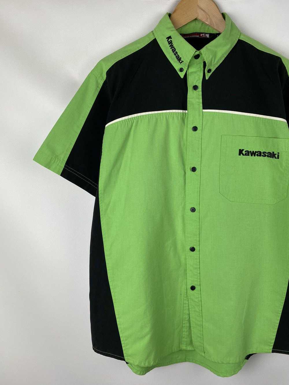 Racing Kawasaki men’s racing short sleeve button … - image 2