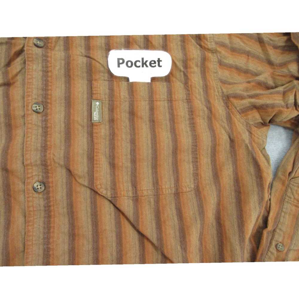 Vintage Brown Striped Long Sleeve Button Up Casua… - image 5